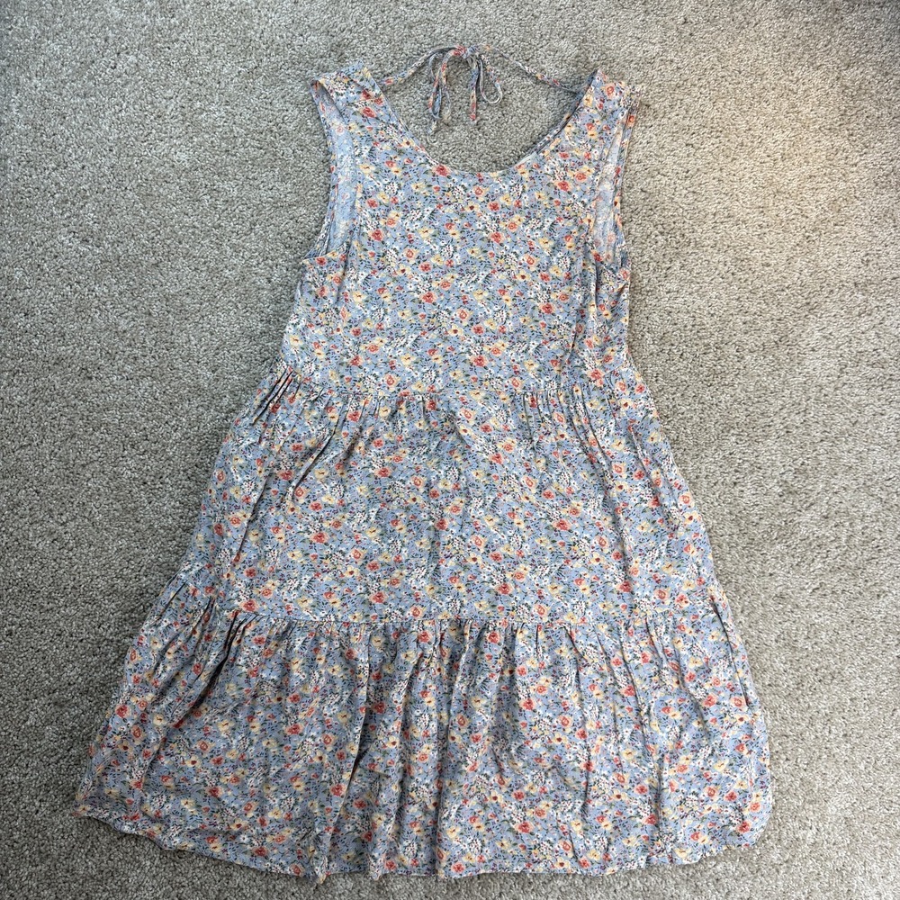 American Eagle Outfitters Dress Womens XS Blue Floral Sleeveless Sundress Tiered
